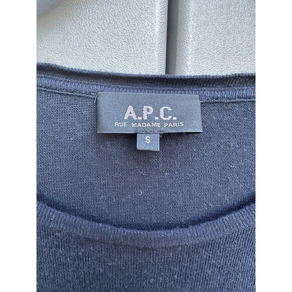 A.P.C Black Knit Long Sleeves Shift Dress Sz S Basic Quiet Luxury Minimalist Chi - Picture 10 of 10